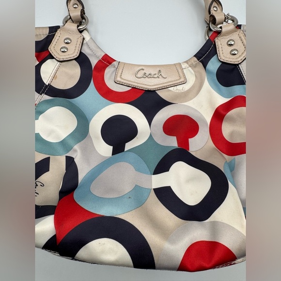 Coach Ashley Op Art Scarf Satchel / Shoulder Bag | Good Used Condition - Picture 4 of 15